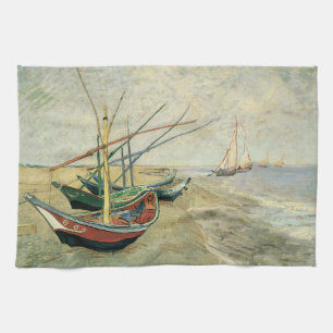 Vincent van Gogh - Fischerboote am Strand Geschirrtuch