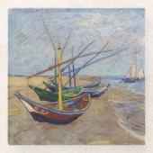 Vincent van Gogh - Fischerboote am Strand Glasuntersetzer (Vorderseite)