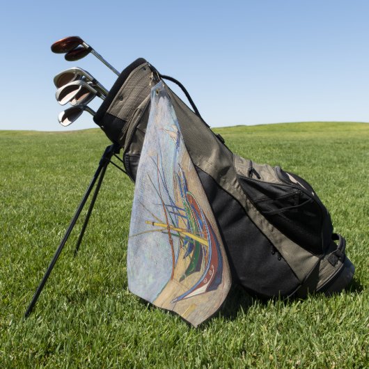 Vincent van Gogh - Fischerboote am Strand Golfhandtuch (Gras)