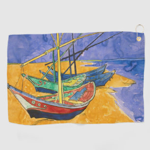 Vincent van Gogh - Fischerboote am Strand Golfhandtuch