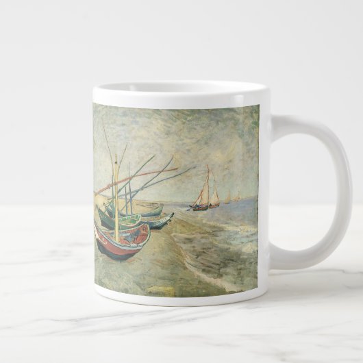 Vincent van Gogh - Fischerboote am Strand Jumbo-Tasse (Rechts)
