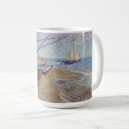 Vincent van Gogh - Fischerboote am Strand Kaffeetasse (VorderseiteRechts)