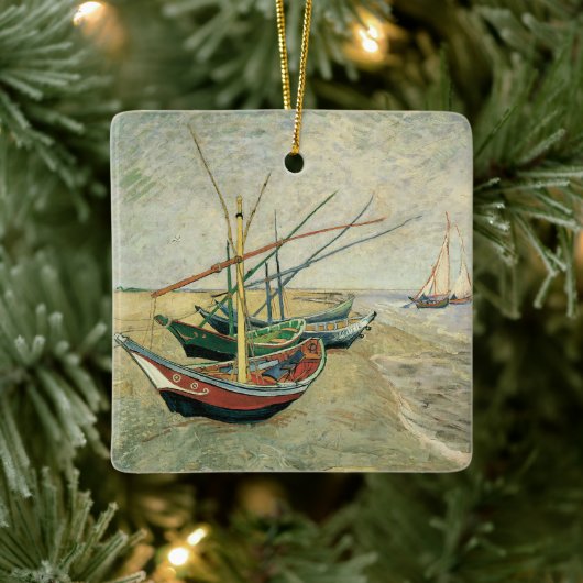 Vincent van Gogh - Fischerboote am Strand Keramikornament (Baum)