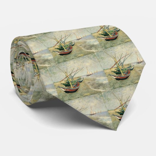 Vincent van Gogh - Fischerboote am Strand Krawatte (Gerollt)