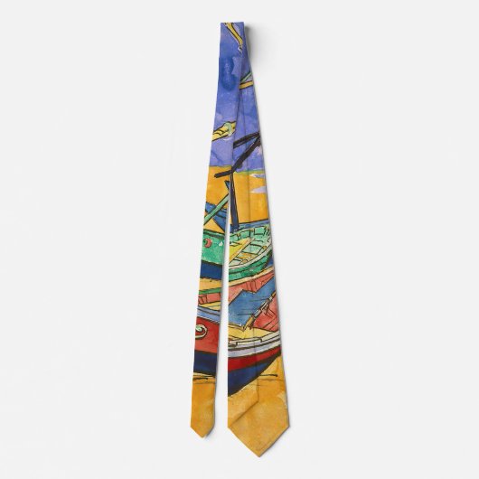 Vincent van Gogh - Fischerboote am Strand Krawatte (Rückseite)