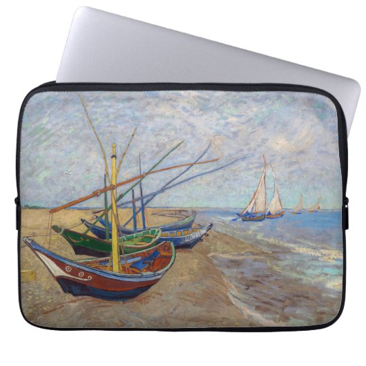 Vincent van Gogh - Fischerboote am Strand Laptopschutzhülle (Vorderseite)