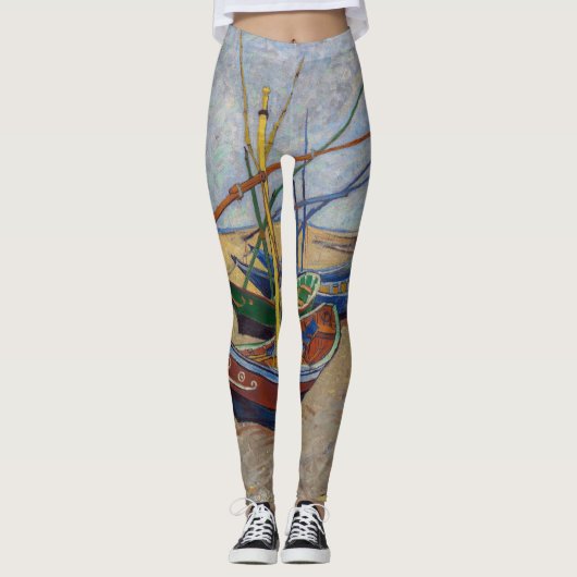 Vincent van Gogh - Fischerboote am Strand Leggings (Vorderseite)