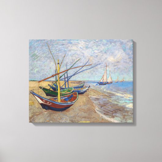 Vincent van Gogh - Fischerboote am Strand Leinwanddruck (Vorderseite)