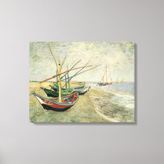Vincent van Gogh - Fischerboote am Strand Leinwanddruck (Vorderseite)