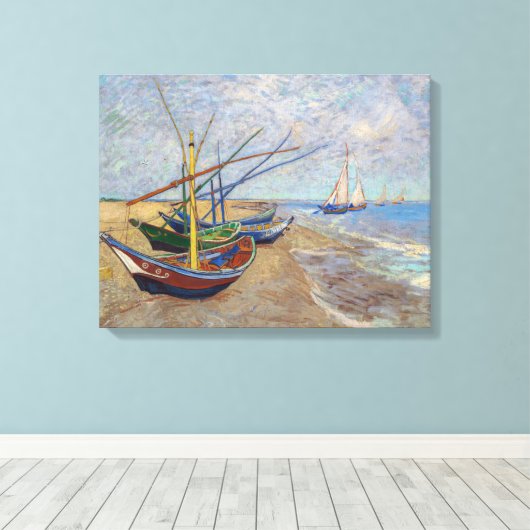 Vincent van Gogh - Fischerboote am Strand Leinwanddruck (Insitu (Holzboden))