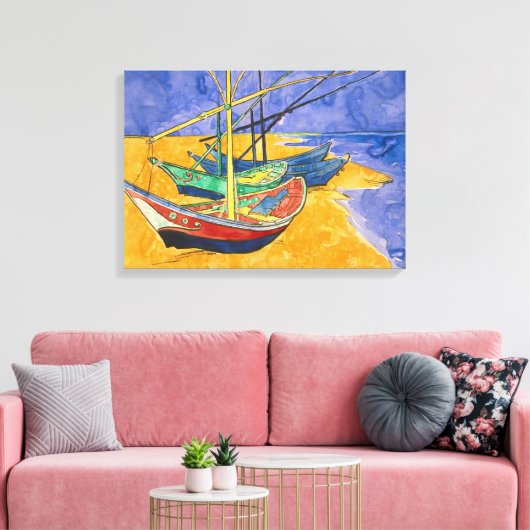 Vincent van Gogh - Fischerboote am Strand Leinwanddruck (Insitu (Wohnzimmer))