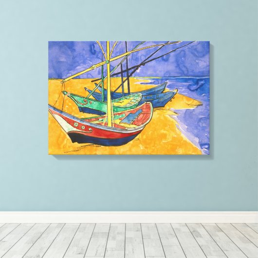 Vincent van Gogh - Fischerboote am Strand Leinwanddruck (Insitu (Holzboden))