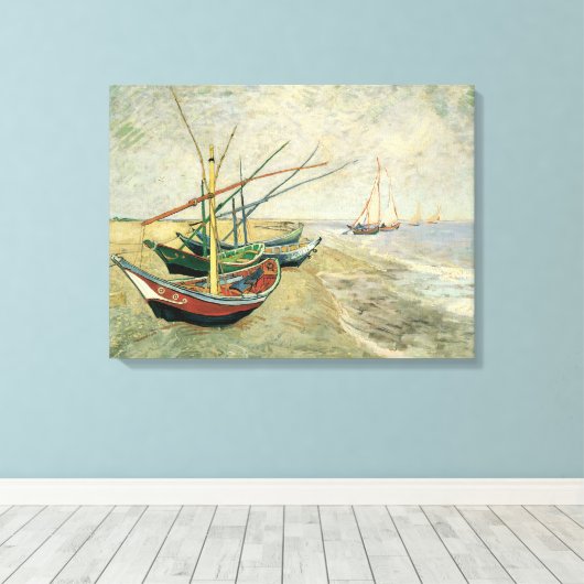 Vincent van Gogh - Fischerboote am Strand Leinwanddruck (Insitu (Holzboden))