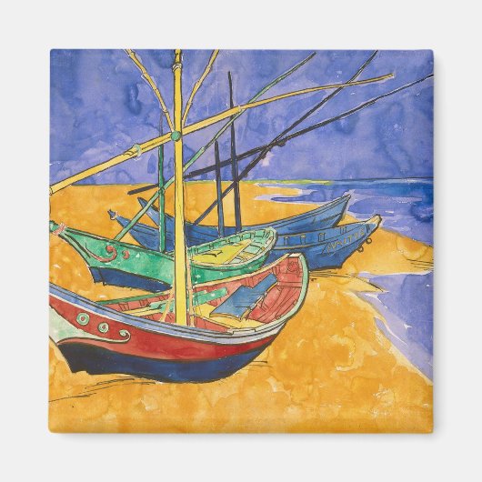 Vincent van Gogh | Fischerboote am Strand Magnet (Vorne)