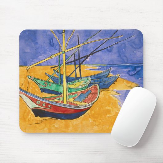 Vincent van Gogh | Fischerboote am Strand Mousepad (Mit Mouse)