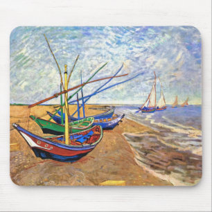 Vincent Van Gogh - Fischerboote am Strand Mousepad