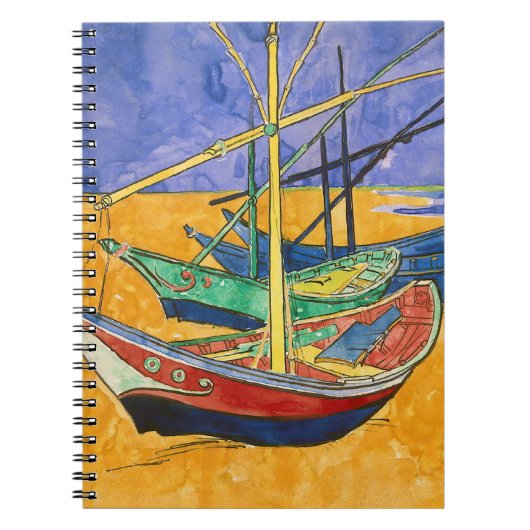 Vincent van Gogh - Fischerboote am Strand Notizblock (Vorderseite)