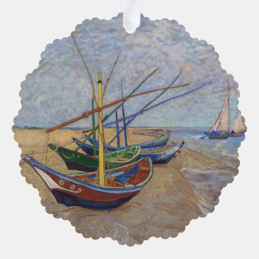 Vincent van Gogh - Fischerboote am Strand Ornament Karte (Rückseite)