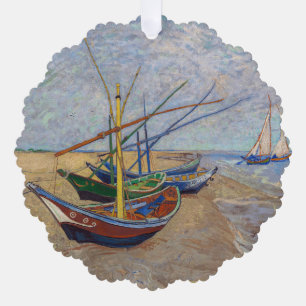 Vincent van Gogh - Fischerboote am Strand Ornament Karte