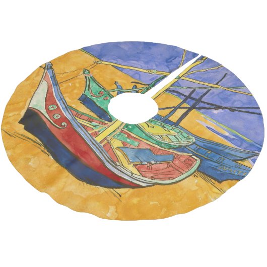 Vincent van Gogh - Fischerboote am Strand Polyester Weihnachtsbaumdecke (Schrägansicht)
