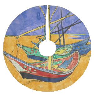 Vincent van Gogh - Fischerboote am Strand Polyester Weihnachtsbaumdecke