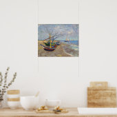 Vincent van Gogh - Fischerboote am Strand Poster (Küche)