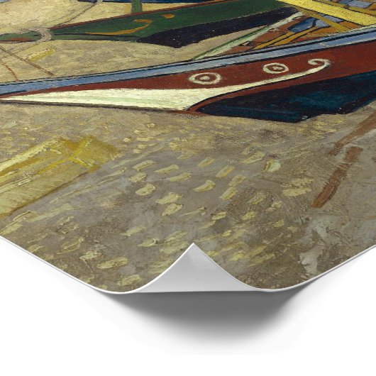 Vincent van Gogh - Fischerboote am Strand Poster (Ecke)