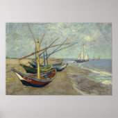 Vincent van Gogh - Fischerboote am Strand Poster (Vorne)