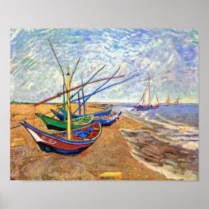 Vincent Van Gogh - Fischerboote am Strand Poster