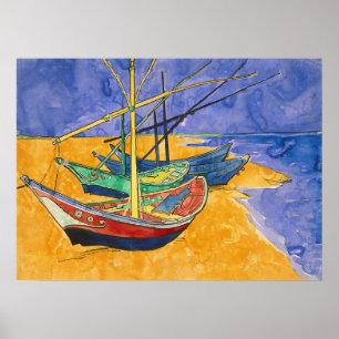 Vincent van Gogh - Fischerboote am Strand Poster