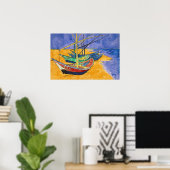 Vincent van Gogh - Fischerboote am Strand Poster (Heimbüro)