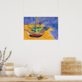 Vincent van Gogh - Fischerboote am Strand Poster (Küche)
