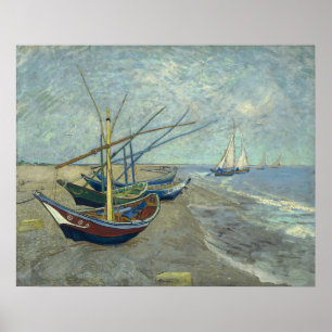 Vincent van Gogh Fischerboote am Strand Poster