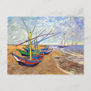 Vincent Van Gogh - Fischerboote am Strand Postkarte