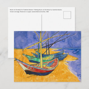 Vincent van Gogh - Fischerboote am Strand Postkarte