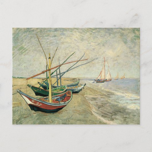 Vincent van Gogh - Fischerboote am Strand Postkarte (Vorderseite)