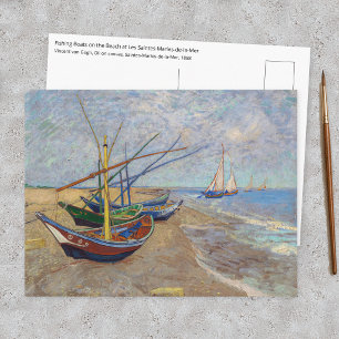 Vincent van Gogh - Fischerboote am Strand Postkarte