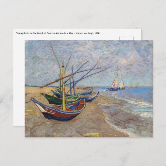 Vincent van Gogh - Fischerboote am Strand Postkarte (Vorne/Hinten)