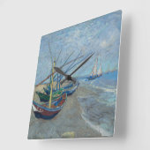 Vincent Van Gogh - Fischerboote am Strand Quadratische Wanduhr (Winkel)
