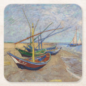 Vincent van Gogh - Fischerboote am Strand Rechteckiger Pappuntersetzer (Vorderseite)