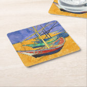 Vincent van Gogh - Fischerboote am Strand Rechteckiger Pappuntersetzer (angewinkelt)