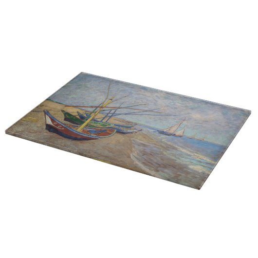 Vincent van Gogh - Fischerboote am Strand Schneidebrett (Ecke)