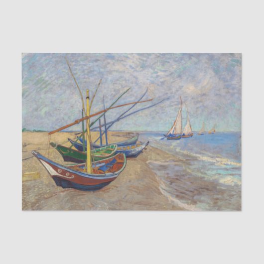 Vincent van Gogh - Fischerboote am Strand Seidenpapier (Vorderseite)