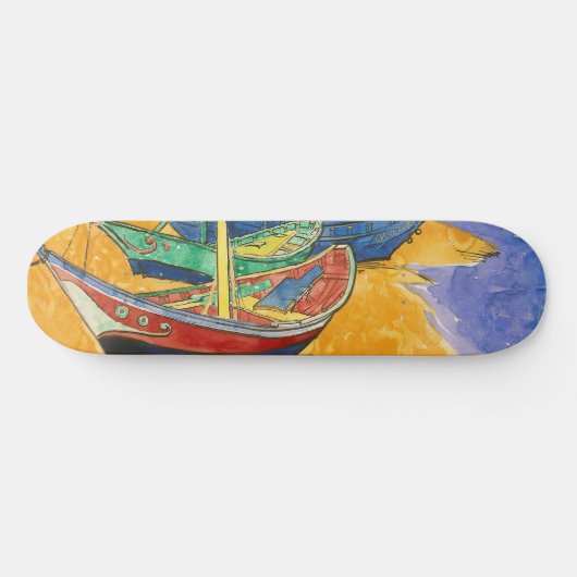 Vincent van Gogh - Fischerboote am Strand Skateboard (Horizontal)