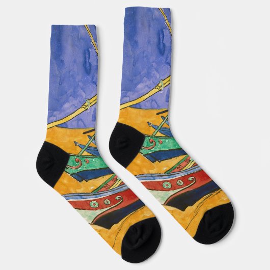 Vincent van Gogh - Fischerboote am Strand Socken (Rechts)
