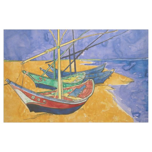 Vincent van Gogh - Fischerboote am Strand Stoff (Yard (91,4 cm))