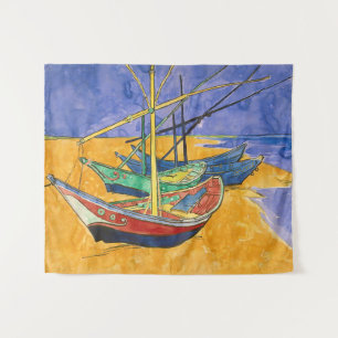 Vincent van Gogh - Fischerboote am Strand Wandteppich