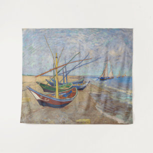 Vincent van Gogh - Fischerboote am Strand Wandteppich