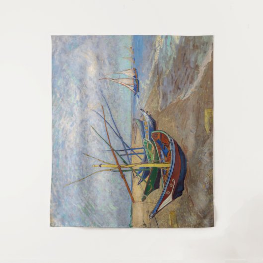 Vincent van Gogh - Fischerboote am Strand Wandteppich (Vorderseite)