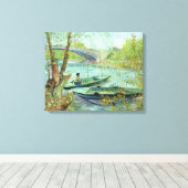 Vincent van Gogh | Fischerei im Frühjahr Leinwanddruck (Insitu (Holzboden))